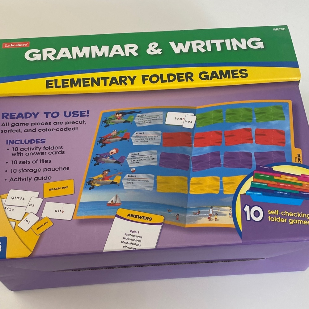 Lakeshore Grammar & Writing Elementary Folder Games - Multicolor